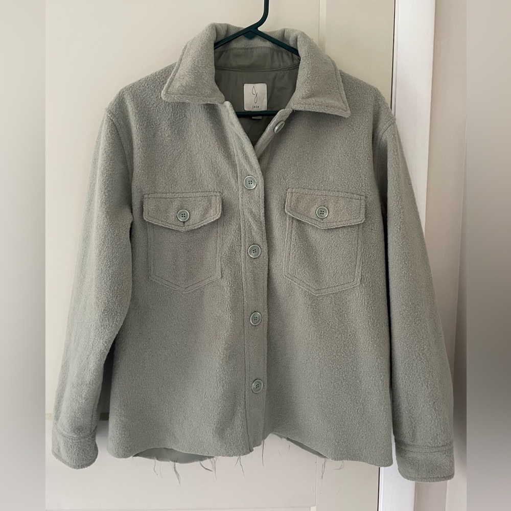 Women’s Joie Light Mint Green Medium Long Sleeve Button Up Shacket
